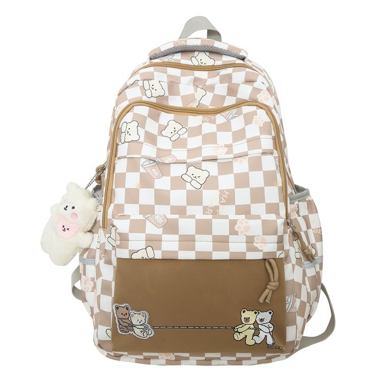 Girly And Fashion Chessboard Plaid Backpack