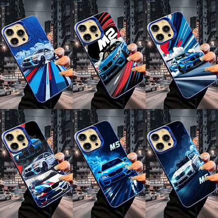 OKEYWOW iPhone BMW Car Case made of laser-cut PC and TPU, shockproof cover for iPhone 12-17 series with BMW design