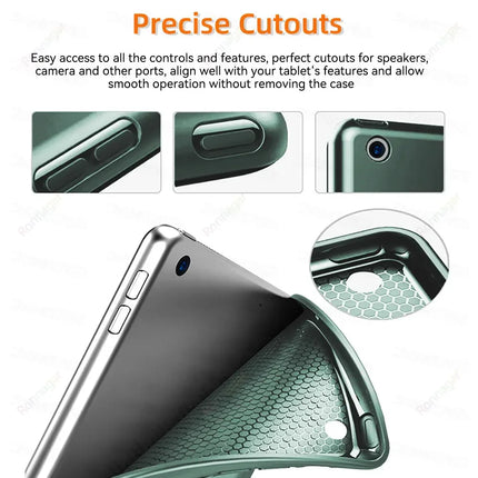OKewOW iPad 5th/6th Gen 9.7 case and iPad Air 1/2/4/5 10.2, 10.9 Pro 9.7, 10.5 protective cover in black with precise cutouts
