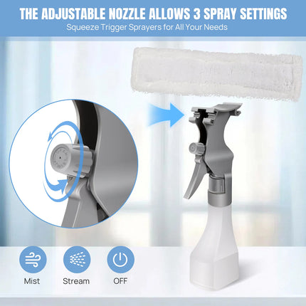 Cordless Window Vacuum Cleaner 2000Pa Streak-Free Glass Cleaner