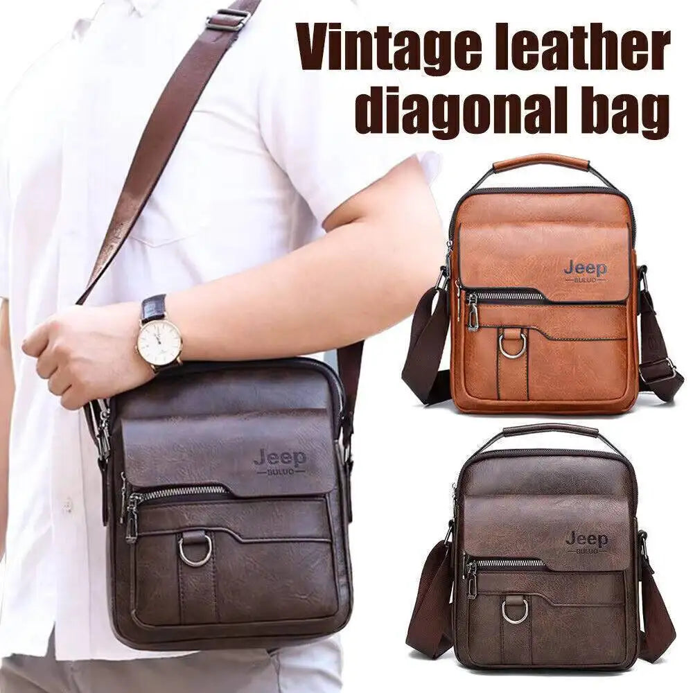 Men's PU Leather Messenger Shoulder Bags Vintage Cross Body Purse Handbag UK