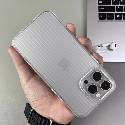 OKEYWOW iPhone titanium stripe shockproof case with metal buttons for iPhone 13/14/15 Pro Max and other models, durable armor cover.