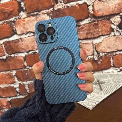 OKEYWOW iPhone carbon fiber case with ultra-thin design, hard back cover, and camera protection for models 11 to 17.