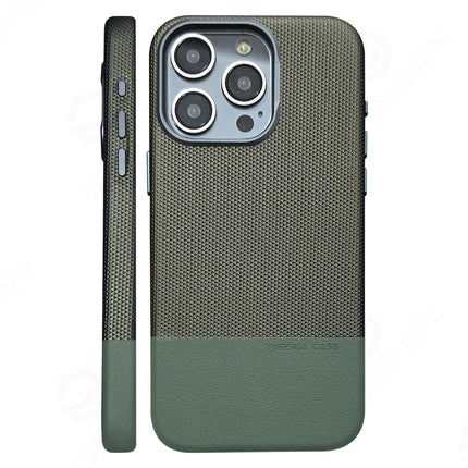 Color Block Leather MagSafe Case for iPhone 17/16/15/14/13 Pro Max Alloy Lens Shockproof Cover