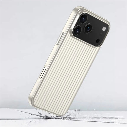 Stripe3D MagSafe Case for iPhone 17 Pro/16 Pro Max/15/14 Metallic Anti Stain PC Wireless Cover
