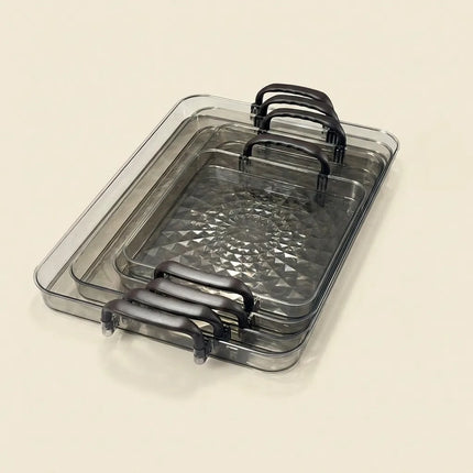 Clear PET Vanity Organiser Tray with Handles