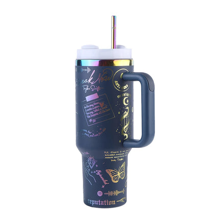 ThermoRide 40oz Stainless Steel Car Mug Vacuum Insulated Travel Tumbler with Straw