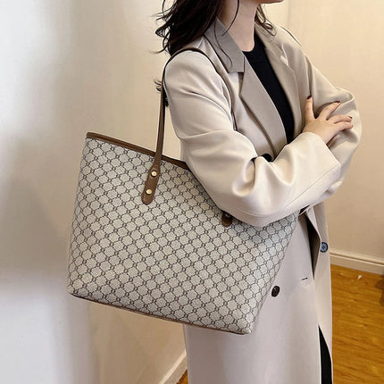 UrbanCarry PU Leather Tote Bag Large Capacity Women Shoulder Commuting Casual Handbag