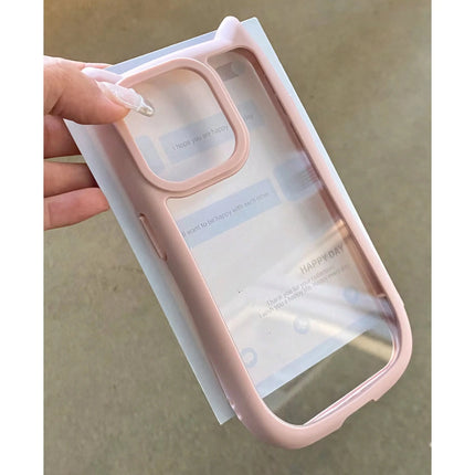 Transparent silicone cat ear iPhone case by OKEYWOW, shockproof cover for iPhone 11 to 17 Pro Max with cute cat ear design.