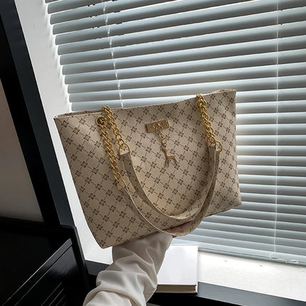 Women Soft Leather Tote Bag Large Capacity Shoulder Handbag Presbyopia Style