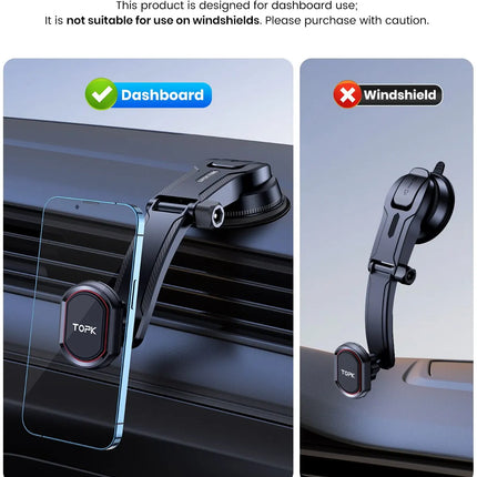 TOPK Gravity Car Phone Holder Dashboard Windshield Air Vent Mount Universal Stand
