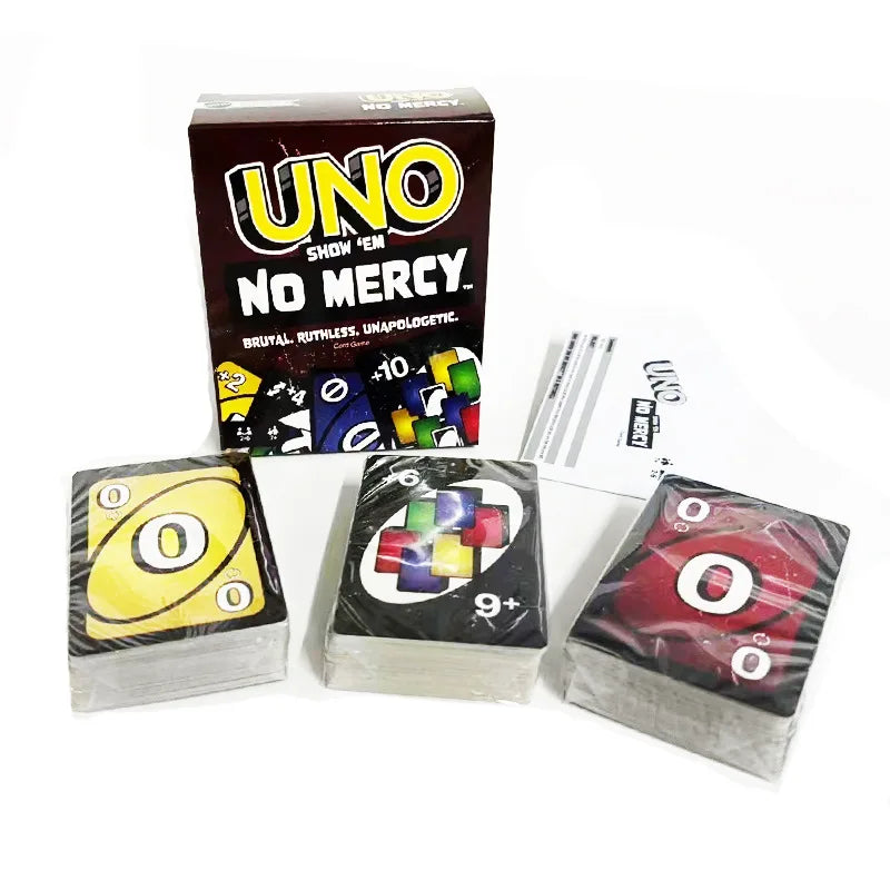 UNO NO MERCY: Matching Card Game with Pokemon, Dragon Ball Z Themes - Multiplayer Family Party Boardgame for Funny Friends Entertainment Poker