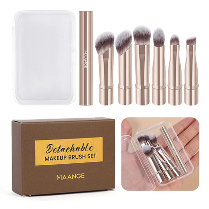 Velora Beauty Dual End Makeup Brush Set Travel Contour Concealer Eyeshadow Tool with Box