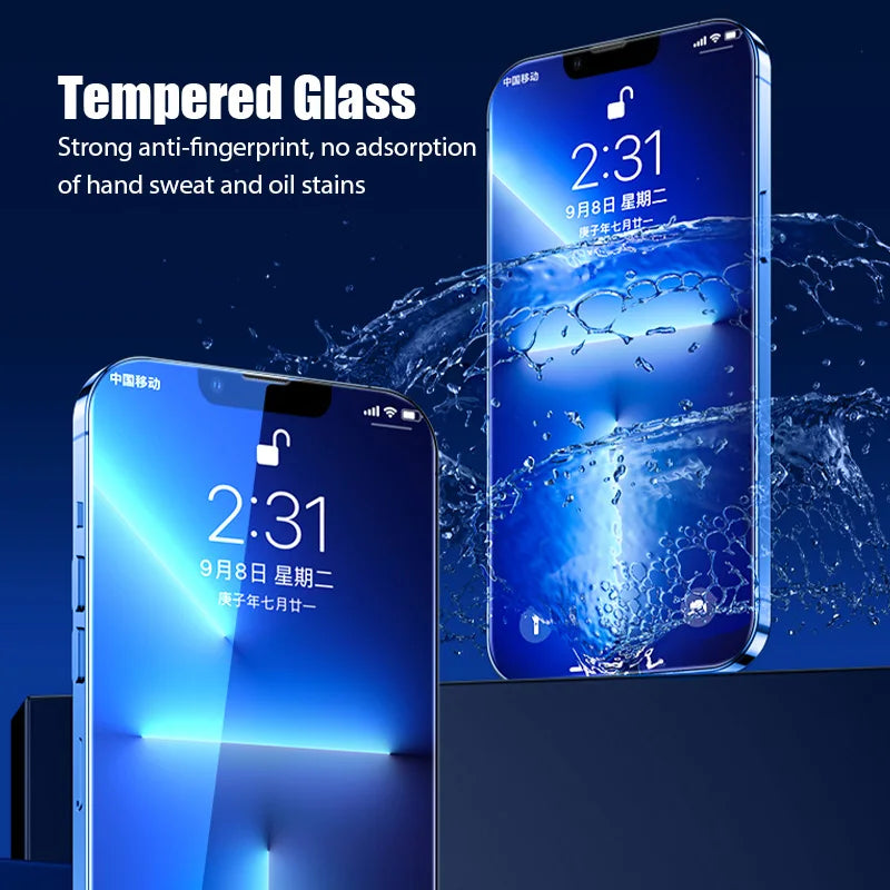 4Pcs Tempered Glass Screen Protector Set for iPhone 14, 13, 12, 11 Pro Max, 13 Mini, 7, 8, 14 Plus, SE, X, XS, XR, 14 Pro: Comprehensive Protection for Your iPhone Screen