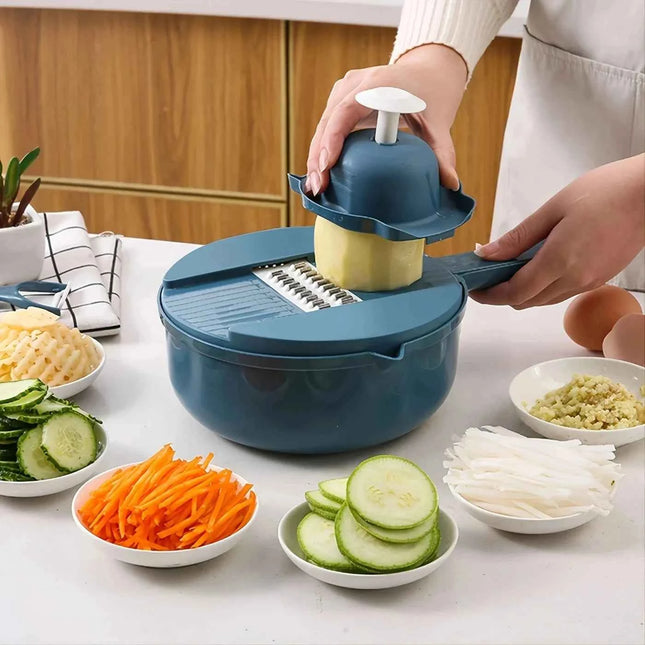 PrepEase 9-in-1 Multi Vegetable Chopper & Mandoline Slicer