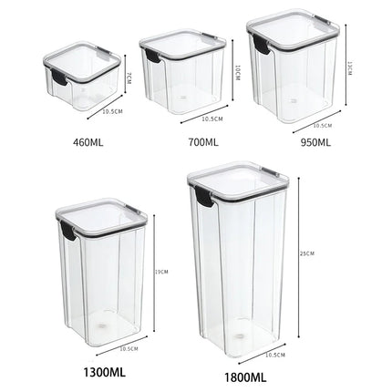 FreshLock Grain Storage Jar Set Sealed Plastic Moisture Proof Kitchen Organizer Box