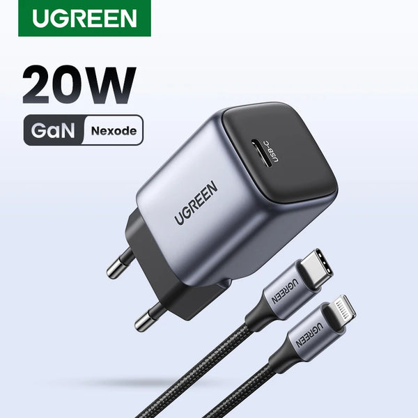 UGREEN 20W/30W GAN Charger: PD Fast USB Type-C Charger with USB C PD3.0 and QC3.0 Quick Charging for iPhone 15, 14, 13, and Other Mobile Phones