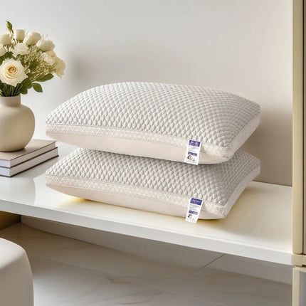 OKEYWOW hotel cervical support pillow for comfortable sleep, ideal for home or dormitory use, featuring ergonomic design for neck relief.