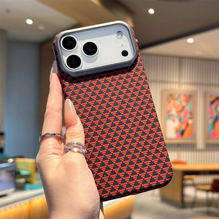 OKEYWOW iPhone carbon fiber matte case, ultra-thin shockproof cover for iPhone 17 Air, 16, 15, 14, 13, 12 Pro Max, black finish