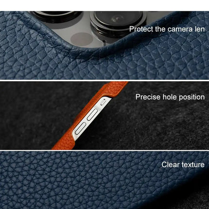 OkeyWOW genuine leather business case for iPhone 12 to 15 Pro Max, stylish and durable phone protection with a sleek leather finish.