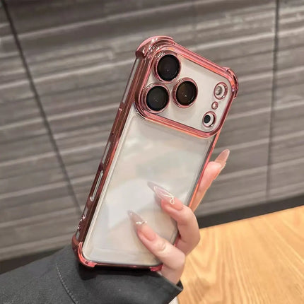 Luxury Plated Transparent Case for iPhone Shockproof Clear Back Cover
