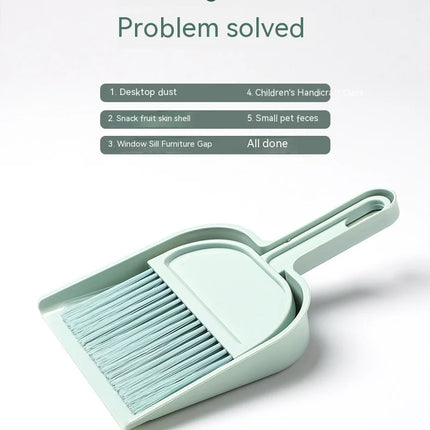 MiniClean Broom Dustpan Set Kids Desktop Pet Cleaning Compact Sweep Kit