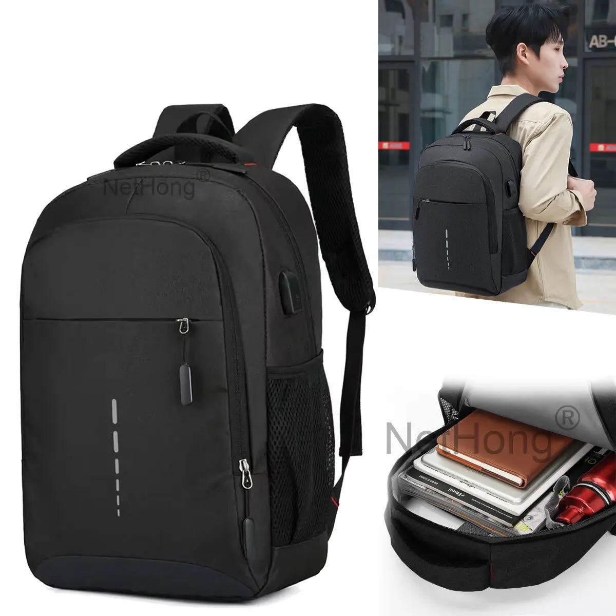 Retro Backpack School Rucksack For Laptop/Travel/Work Plain Bag women/men UK