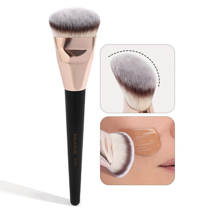Velora Beauty 4pcs Makeup Brush Set Flat Top Foundation Angled Contour Dense Bristles