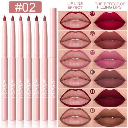 Velora Beauty 6pcs Lip Liner Set Waterproof Long Lasting Non Fade Smooth Color Makeup