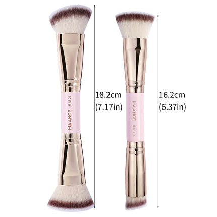 Velora Beauty 2pcs Foundation Brush Set Liquid Cream Powder Contour Blending Concealer Tool