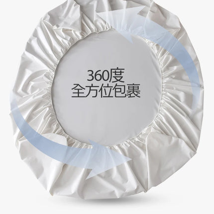 OKEYWOW solid color fitted sheet elastic mattress cover on a bed, fitting single to queen size beds in 140x190 or 200x220 cm.