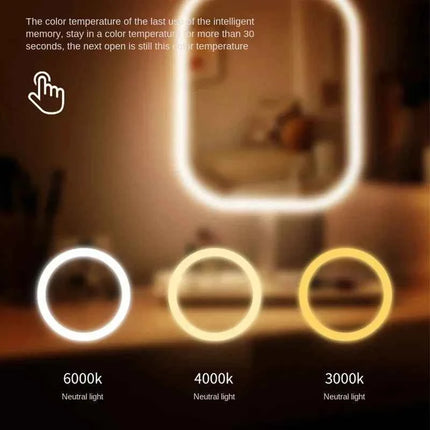 LED Vanity Makeup Mirror with 3 Color Lighting Touch Control