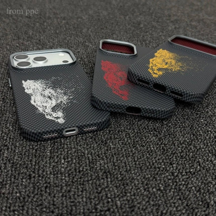 Abstract Horse MagSafe Case for iPhone Carbon Fiber Armor Wireless Charging Cover
