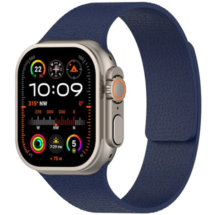 OKEYWOW Apple Watch magnetic silicone strap band for Series 11 to Ultra, adjustable 40mm to 49mm, black color.