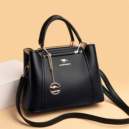 Women Leather Crossbody Bag 3-Layer Large Capacity Shoulder Tote Designer Messenger Bag