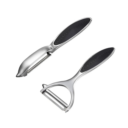 Stainless steel multifunctional vegetable peeler for potatoes, carrots, and fruits, with grater blades, by OKEYWOW.