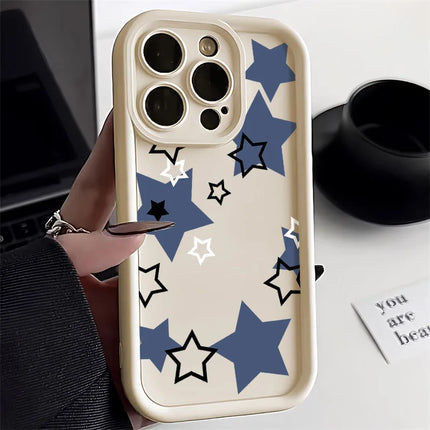 OKEYWOW iPhone silicone case for iPhone 12/13/14/15/16/17 Pro Max XR XS SE, shockproof soft cover with star design.