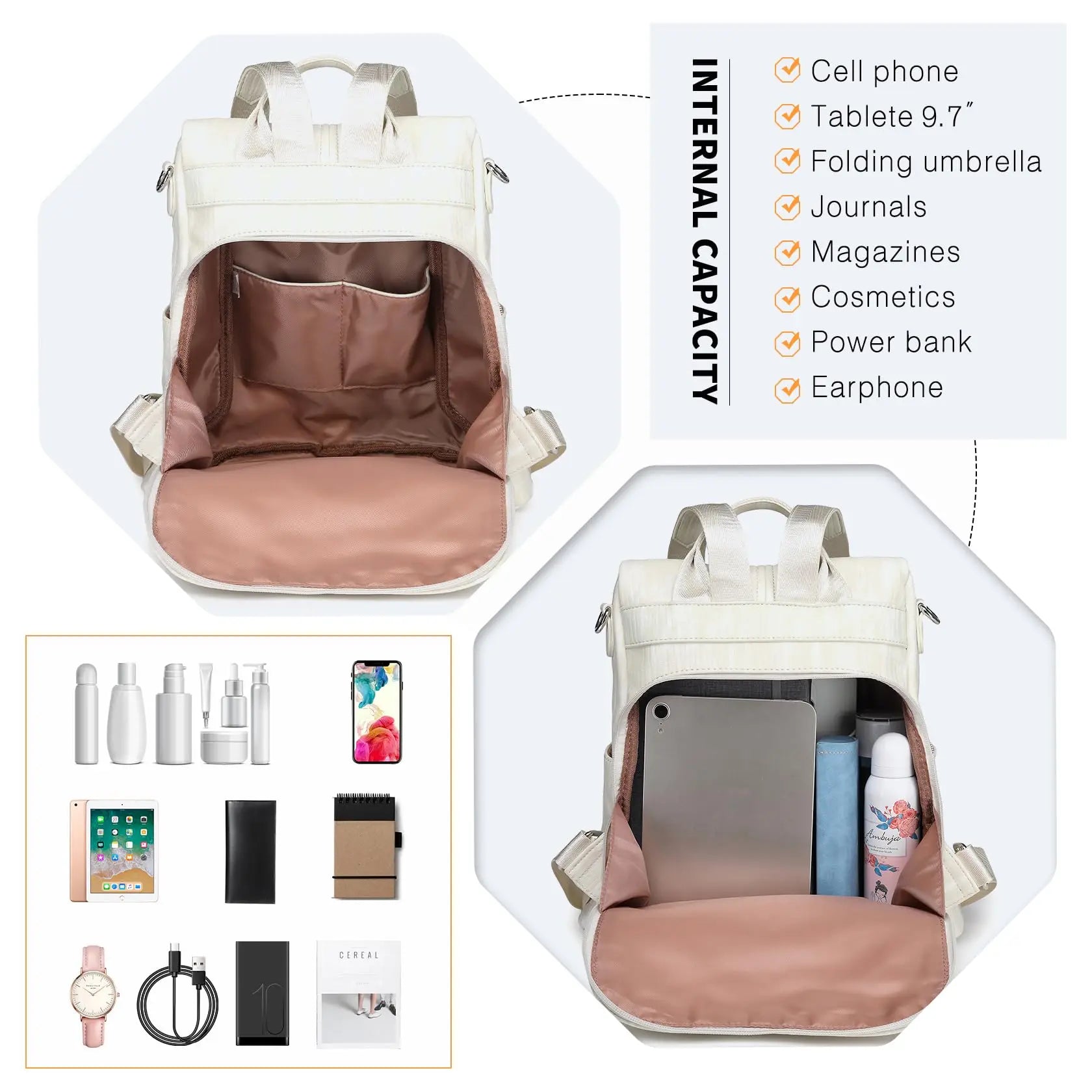 Miss Lulu Small Backpack Womens Anti Theft Nylon Rucksack Bag for Women Travel