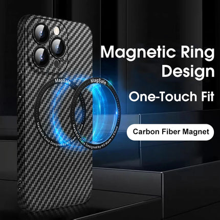 OKEYWOW iPhone carbon fiber case with ultra-thin design, hard back cover, camera protection for iPhone 11, 12, 13, 14, 15, 16, 17 Pro Max, XR, XS