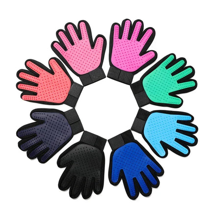 Pet Grooming Gloves Silicone Cat Dog Hair Removal Bath Brush Cleaning Tool