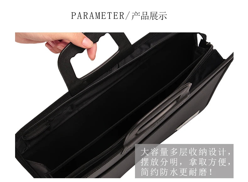 Large-capacity A4 Portable Document Bag Office Document Information Bags Pockmarked Dotted Briefcase Business Bag Promotional