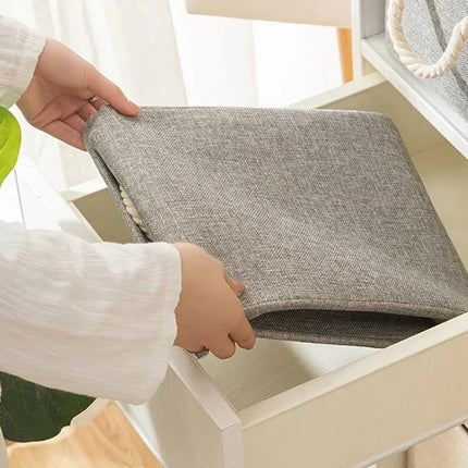 OKEYWOW multi-purpose storage basket for laundry, toys, clothes, socks, and books, made of durable fabric with handles.