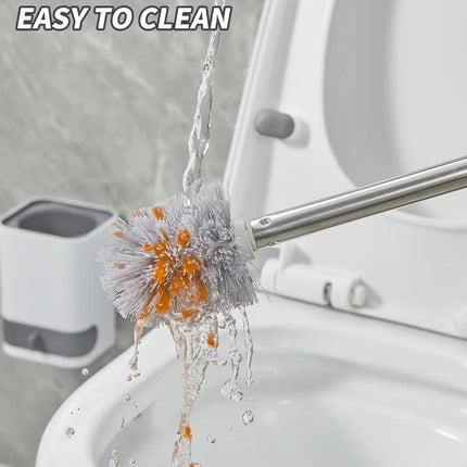 CleanEase Wall-Mounted Toilet Brush with Drainable Holder
