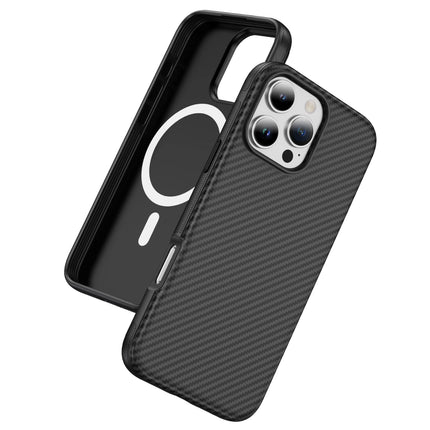 Carbon Fiber Frosted MagSafe Case for iPhone 17/16/15/14/13/12 Pro Max Clear Shockproof Cover