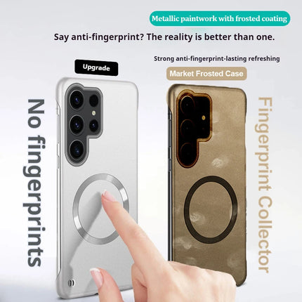 Samsung Ultra Thin Magnetic PC Shockproof Cooling Cover for S22, S23, S24, S25 Ultra Plus by OKEYWOW, showing sleek protective design