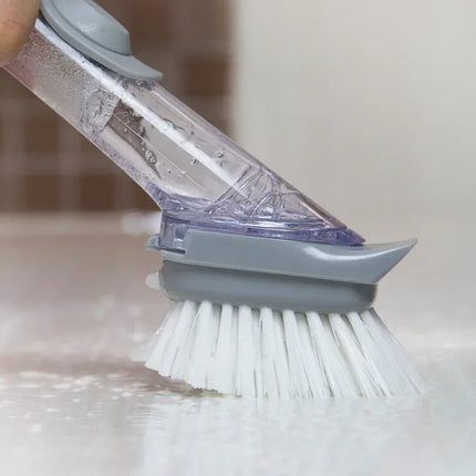 2-in-1 Kitchen Dishwashing Brush with Sponge Soap Dispenser