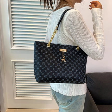 Women Soft Leather Tote Bag Large Capacity Shoulder Handbag Presbyopia Style