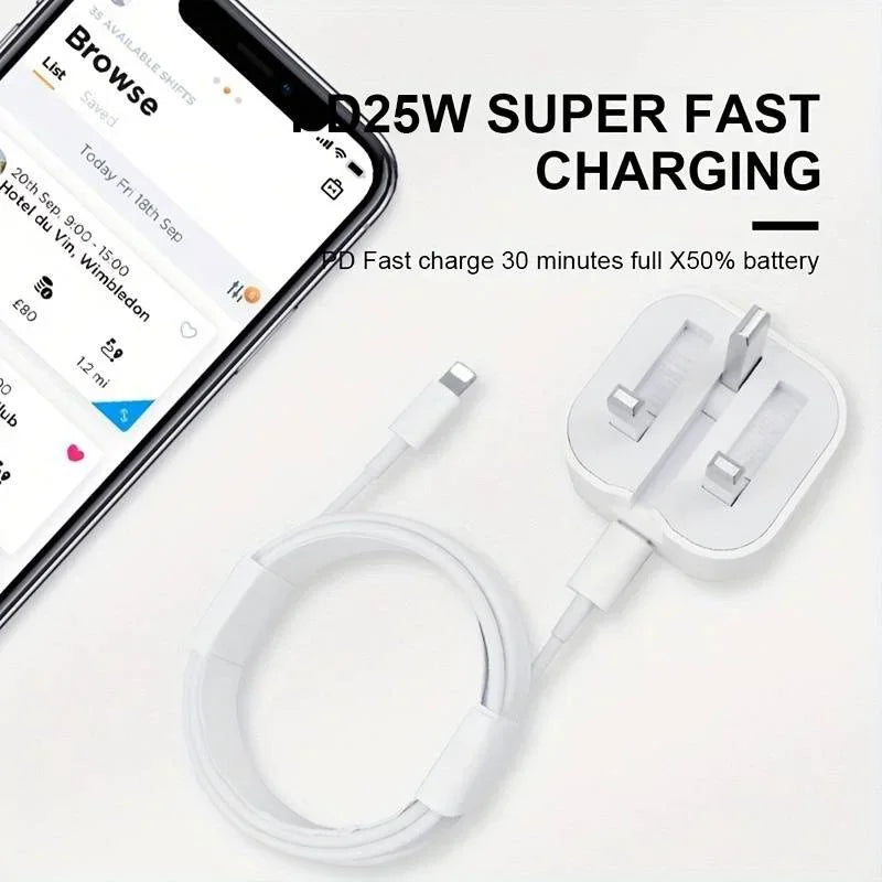 UK USB-C Charger For iPhone QC3.0 Quick Charge PD 25W Type C Fast Charging Travel Wall Charger Power Adapter