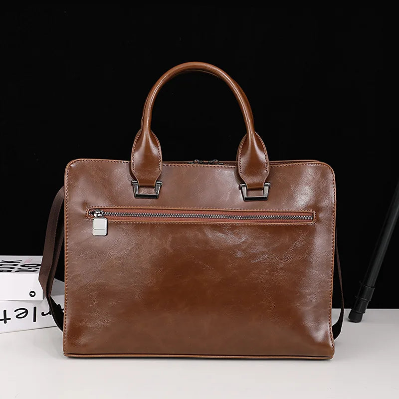 Men's Bag Luxury Business Office Laptop Bags PU Leather Men Briefcase Large Capacity Man Handbag Salesman WorkCrossbody Bag
