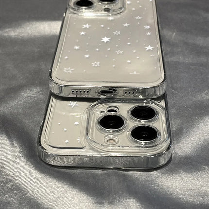 OKEYWOW iPhone star silicone shockproof case for iPhone 12, 13, 14, 15, 16 Pro Max, XR, XS, SE soft cover with star design